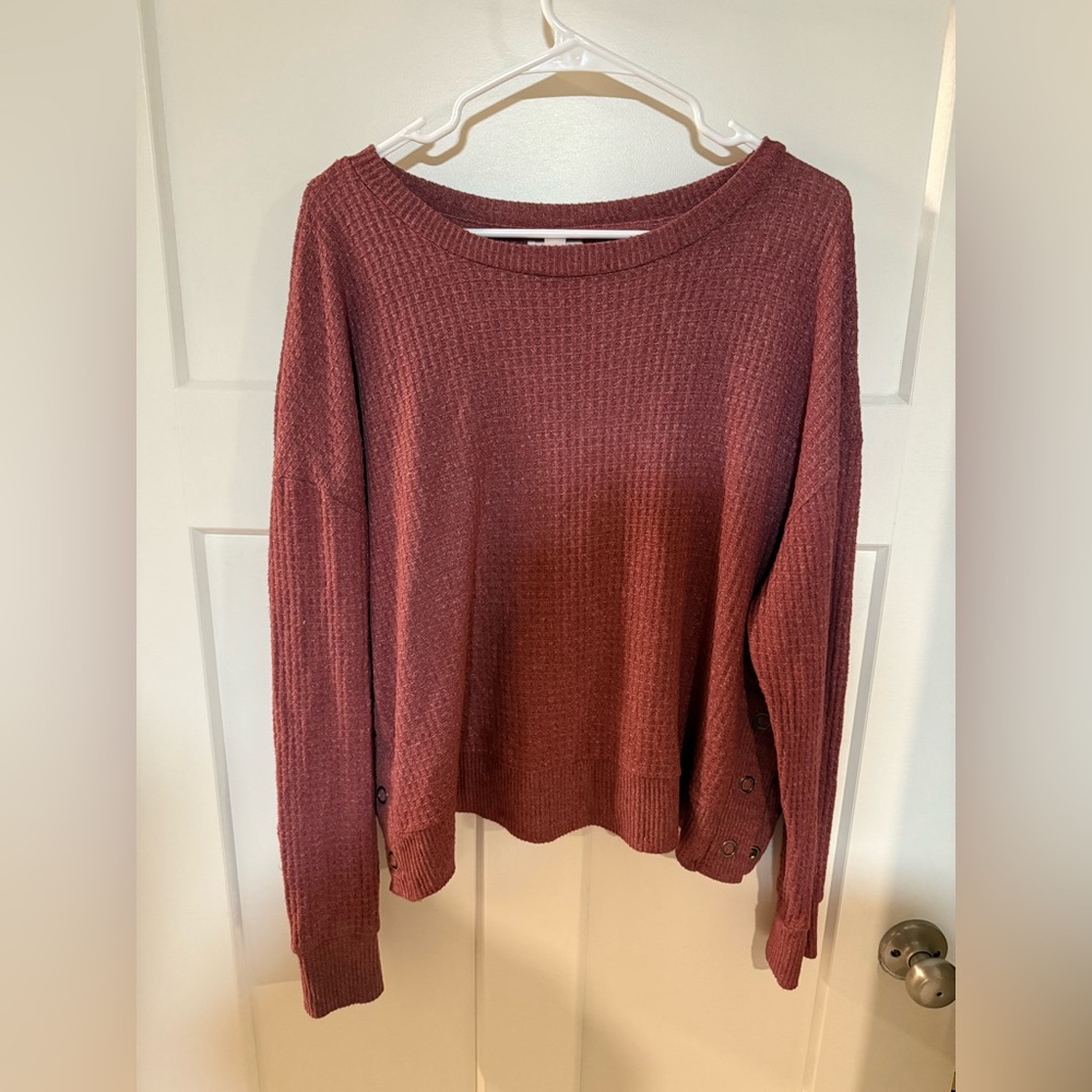 SO Cozy Knit Pullover in Brick